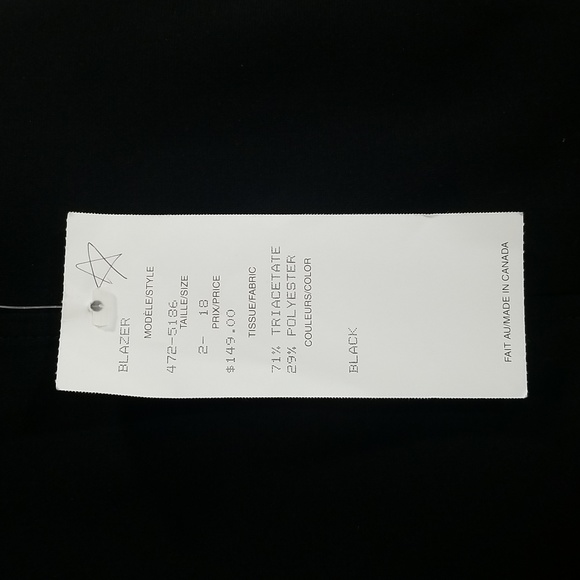 Louben womens blazer size 8 black made in Canada quality piece NEW - Picture 9 of 13